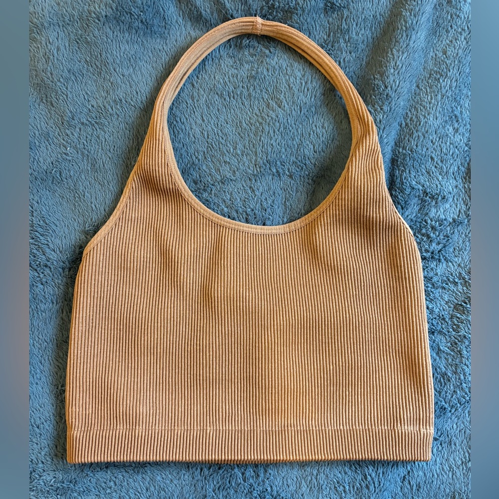 Brown cotton on halter top